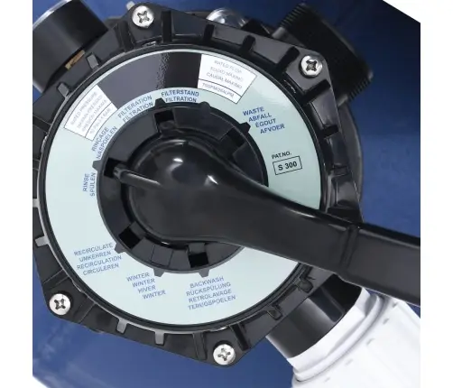 Smilšu Filtrs Ar 7 Pozīciju Vārstu, 1000 W Sūknis, Zils, Melns Vidaxl