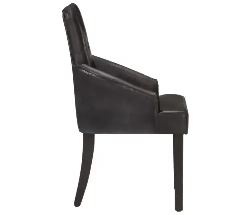 Virtuves Krēsli, 4 Gab., Melna Dabīgā Kazas Āda Vidaxl Virtuves Krēsli, 4 Gab., Melna Dabīgā Kazas Āda Vidaxl