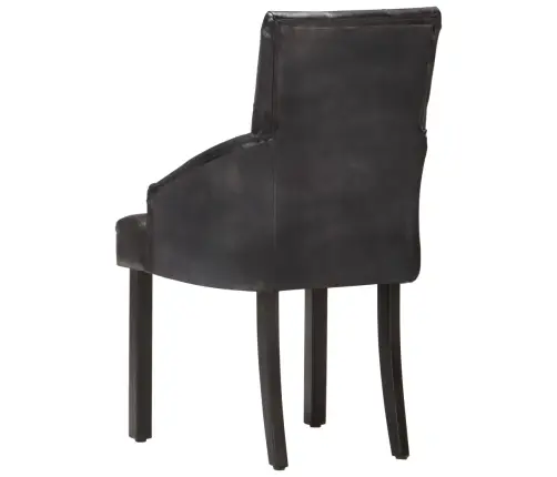 Virtuves Krēsli, 4 Gab., Melna Dabīgā Kazas Āda Vidaxl Virtuves Krēsli, 4 Gab., Melna Dabīgā Kazas Āda Vidaxl