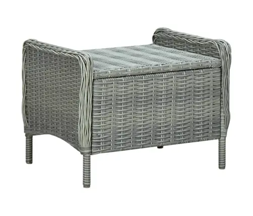 Atgāžams Dārza Krēsls Ar Kāju Soliņu, Pelēka Pe Rotangpalma Vidaxl