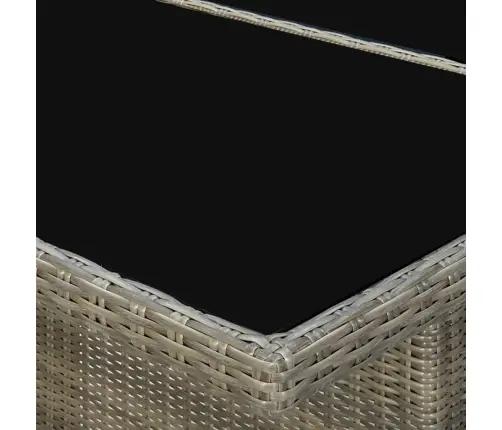 Dārza Galds, Brūna Pe Rotangpalma, Rūdīts Stikls Vidaxl