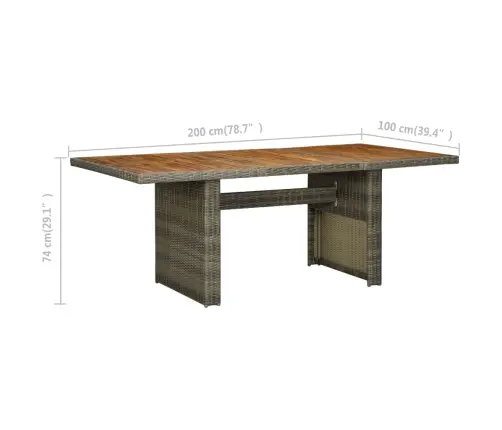 Dārza Galds, Brūna Pe Rotangpalma, Akācijas Masīvkoks Vidaxl