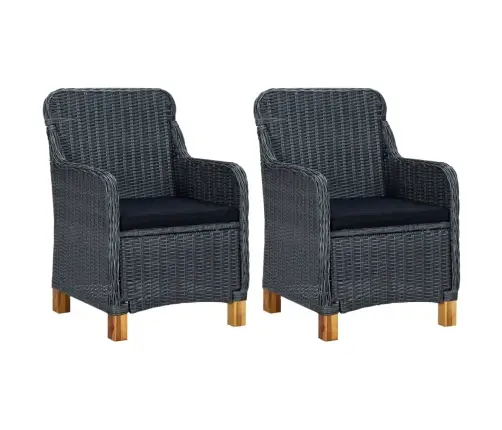 Dārza Krēsli Ar Matračiem, 2 Gab., Tumši Pelēka Pe Rotangpalma Vidaxl Dārza Krēsli Ar Matračiem, 2 Gab., Tumši Pelēka Pe Rotangpalma Vidaxl