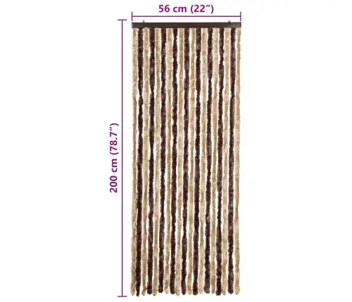 Kukaiņu Aizkars, Bēšs Un Gaiši Brūns, 56X200 Cm, Šenils Vidaxl