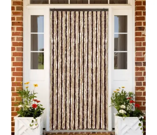 Kukaiņu Aizkars, Bēšs Un Gaiši Brūns, 118X220 Cm, Šenils Vidaxl