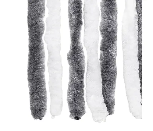 Kukaiņu Aizkars, Pelēks Un Balts, 118X220 Cm, Šenils Vidaxl