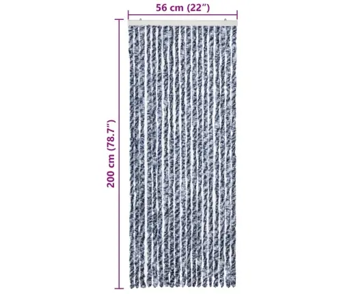 Putukakardin Sinine Ja Valge, 56 X 200 cm Šenill
