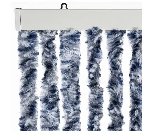 Kukaiņu Aizkars, Zils Un Balts, 90X200 Cm, Šenils Vidaxl