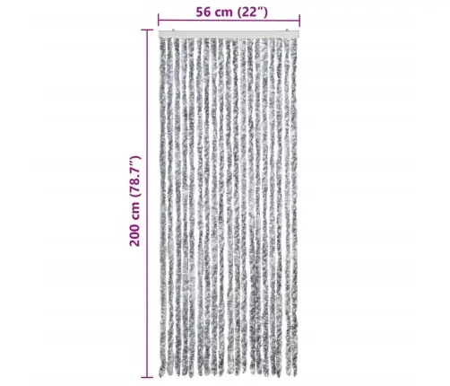 Užuolaida Nuo Vabzdžių, Balta Ir Pilka, 56X200cm Šenilis