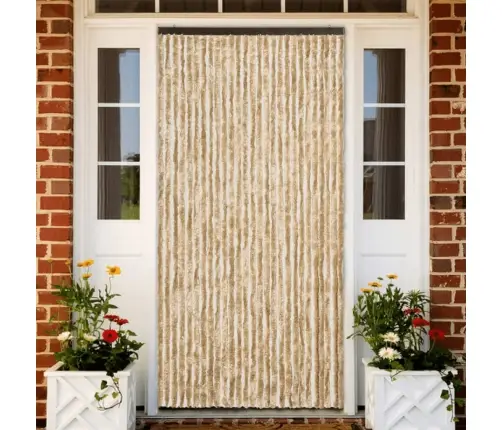 Kukaiņu Aizkars, Bēšs, 118X220 Cm, Šenils Vidaxl