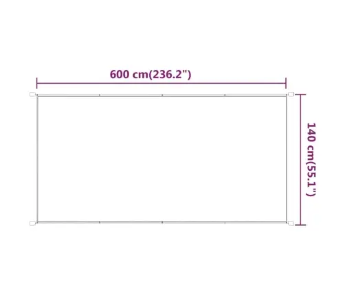 Vertikaalne Varikatus, Heleroheline, 140X600 cm Oxfordi Kangas