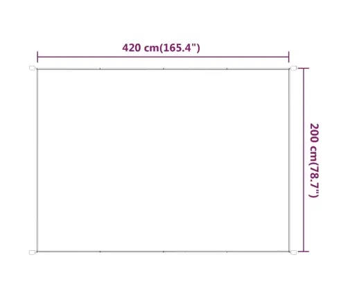 Vertikaalne Varikatus, Heleroheline, 200X420 cm Oxfordi Kangas
