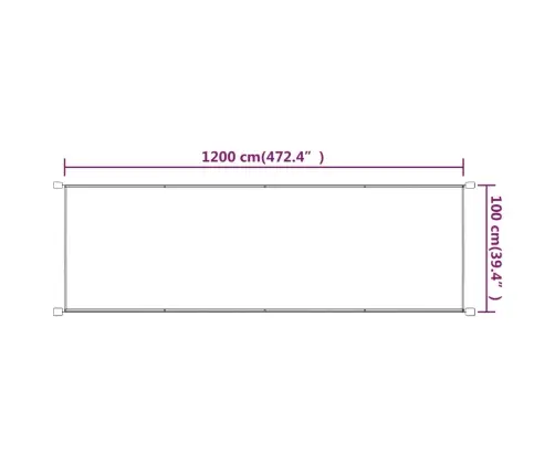 Vertikaalne Varikatus Terrakota 100X1200 Cm Oxfordi Kangas