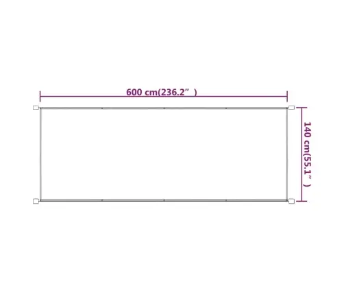 Vertikaalne Varikatus, Sinine, 140 X 600 cm Oxfordi Kangas