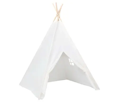 Bērnu Telts Ar Somu, Vigvama Forma, Balta, 120X120X150 Cm Vidaxl