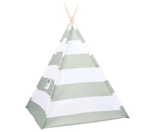 Bērnu Telts Svītrains Raksts Pelēka Un Balta 120 X 120 X 150 Cm Vidaxl