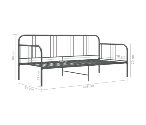 Diivanvoodiraam Hall Metall 90 X 200 Cm