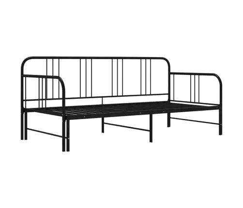 Izvelkams Dīvāna Rāmis, Melns, Metāls, 90X200 Cm Vidaxl