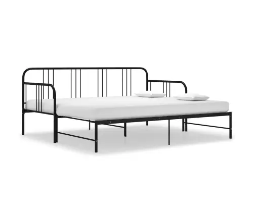 Izvelkams Dīvāna Rāmis, Melns, Metāls, 90X200 Cm Vidaxl