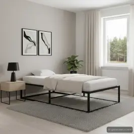 Gultas Rāmis, Melns Metāls, 90X200 Cm Vidaxl Gultas Rāmis, Melns Metāls, 90X200 Cm Vidaxl