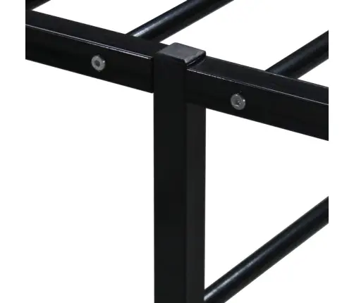 Voodiraam, Must, Metall, 100 X 200 Cm