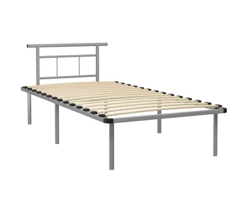 Gultas Rāmis, Pelēks Metāls, 100X200 Cm Vidaxl