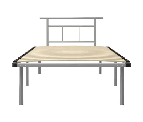 Gultas Rāmis, Pelēks Metāls, 100X200 Cm Vidaxl