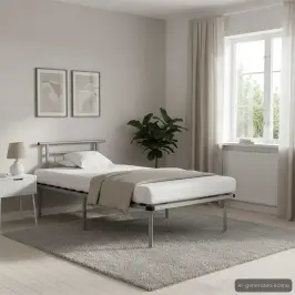 Gultas Rāmis, Pelēks Metāls, 100X200 Cm Vidaxl Gultas Rāmis, Pelēks Metāls, 100X200 Cm Vidaxl