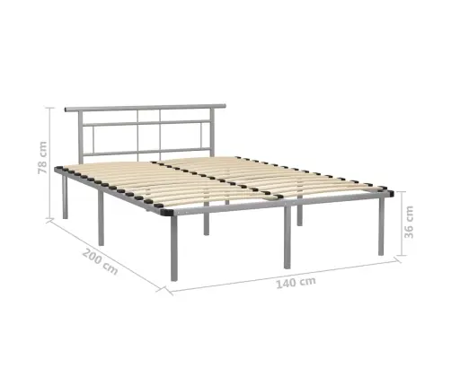 Voodiraam Ilma Madratsita, Hall, Metallist, 140 X 200 Cm