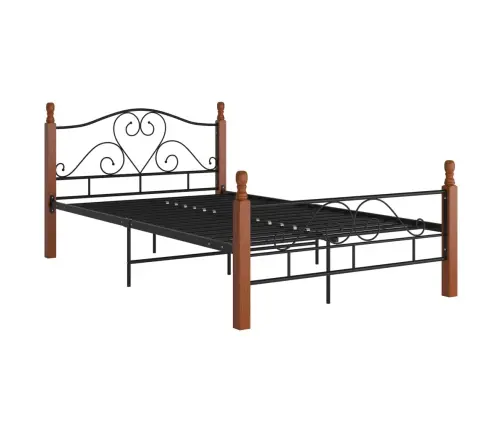 Gultas Rāmis, Melns Metāls, 120X200 Cm Vidaxl