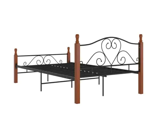 Gultas Rāmis, Melns Metāls, 120X200 Cm Vidaxl
