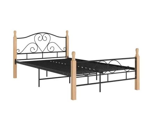Gultas Rāmis, Melns Metāls, 120X200 Cm Vidaxl