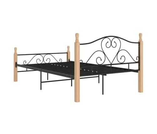 Gultas Rāmis, Melns Metāls, 120X200 Cm Vidaxl