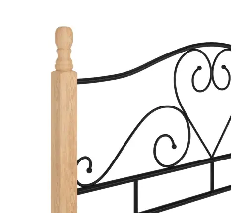 Gultas Rāmis, Melns Metāls, 120X200 Cm Vidaxl