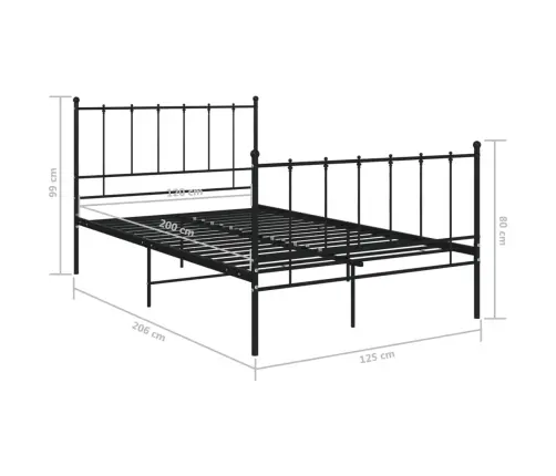 Lovos Rėmas, Juodos Spalvos, 120X200cm Metalas Lovos Rėmas, Juodos Spalvos, 120X200cm Metalas