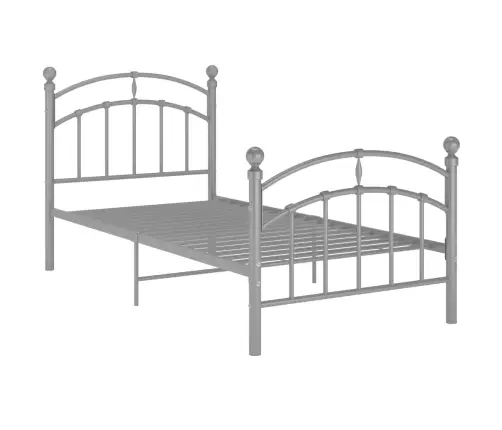 Gultas Rāmis, Pelēks Metāls, 90X200 Cm Vidaxl