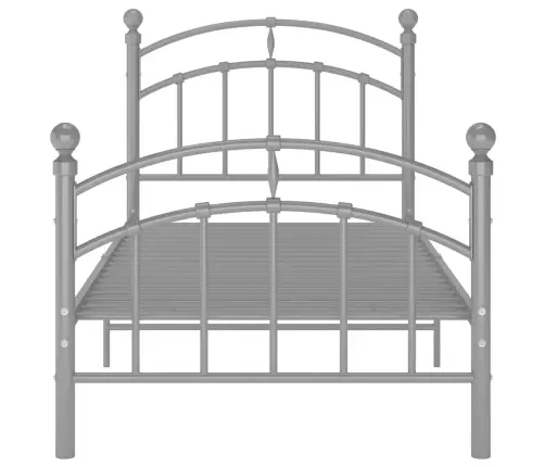 Gultas Rāmis, Pelēks Metāls, 90X200 Cm Vidaxl