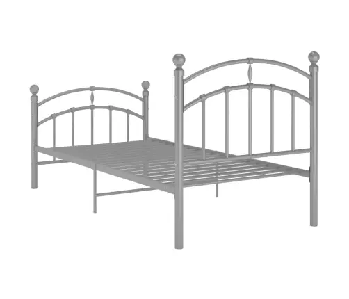 Gultas Rāmis, Pelēks Metāls, 90X200 Cm Vidaxl