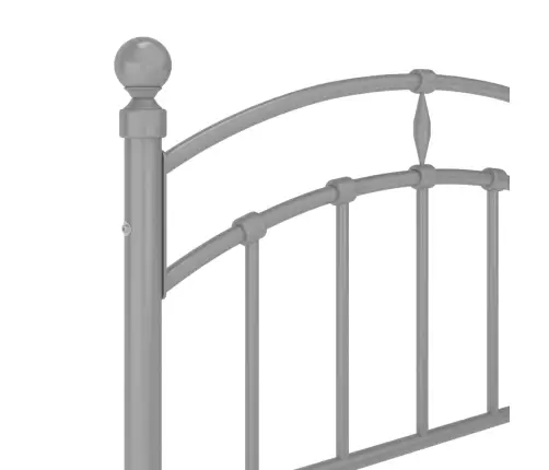 Gultas Rāmis, Pelēks Metāls, 90X200 Cm Vidaxl