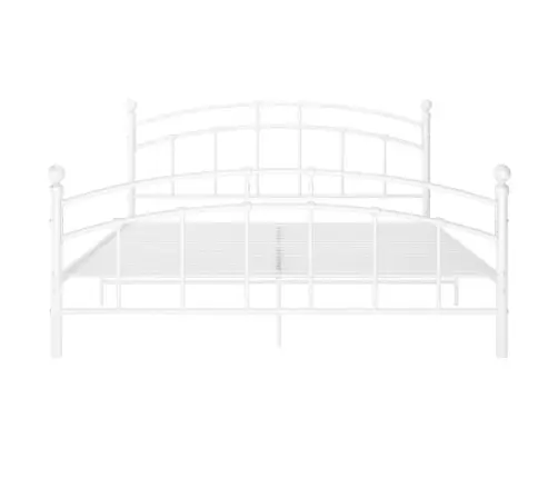 Voodiraam, Valge, Metall, 140 X 200 Cm