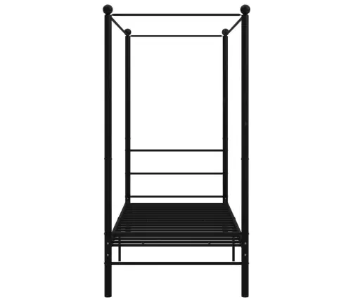 Lovos Rėmas Su Baldakimu, Juodos Spalvos, 90X200cm Metalas