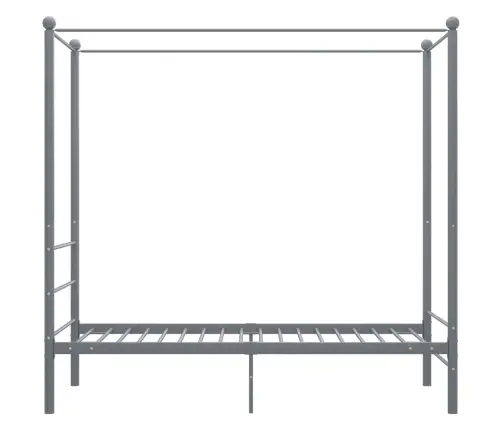 Lovos Rėmas Su Baldakimu, Pilkos Spalvos, 90X200cm Metalas