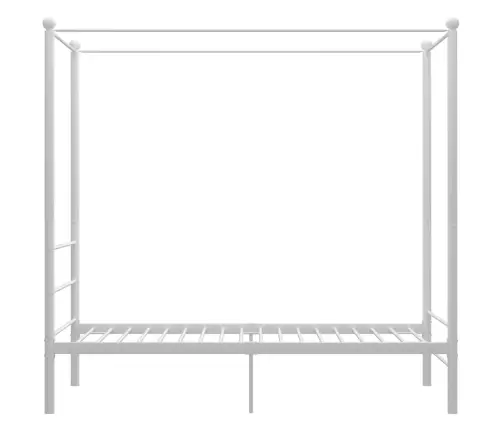 Baldahhiiniga Voodiraam, Valge, Metall, 100 X 200 Cm