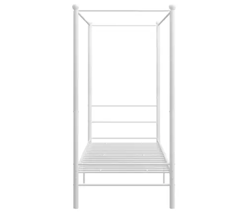 Baldahhiiniga Voodiraam, Valge, Metall, 100 X 200 Cm