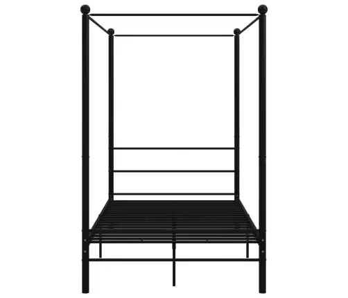 Baldahhiiniga Voodiraam, Must, Metall, 120 X 200 Cm