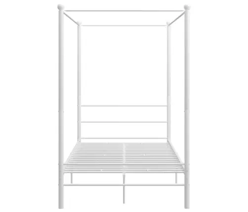 Baldahhiiniga Voodiraam, Valge, Metall, 120 X 200 Cm