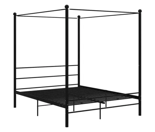 Lovos Rėmas Su Baldakimu, Juodos Spalvos, 160X200cm Metalas