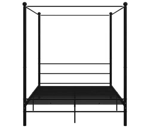 Lovos Rėmas Su Baldakimu, Juodos Spalvos, 160X200cm Metalas