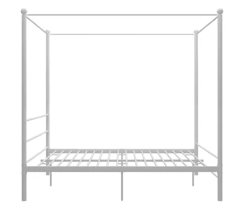 Baldahhiiniga Voodiraam, Valge, Metall, 180 X 200 Cm