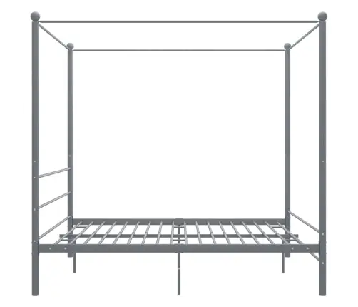 Gultas Rāmis Ar Nojumi, Pelēks, Metāls, 200X200 Cm  Vidaxl